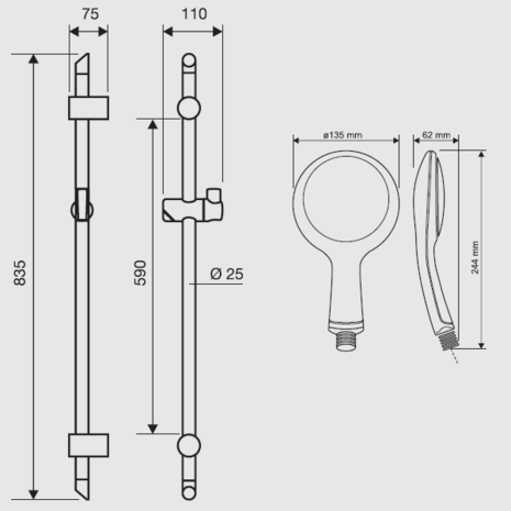 SHOWER SET OSCAR LED TIME C4