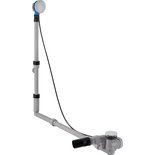 Geberit badafvoer met draaibediening, d52, lengte 70 cm, met afwerkset en afvoerbuis met kogelgewricht, tegenstroomprincipe / voor duo bad (150.651.21.1)